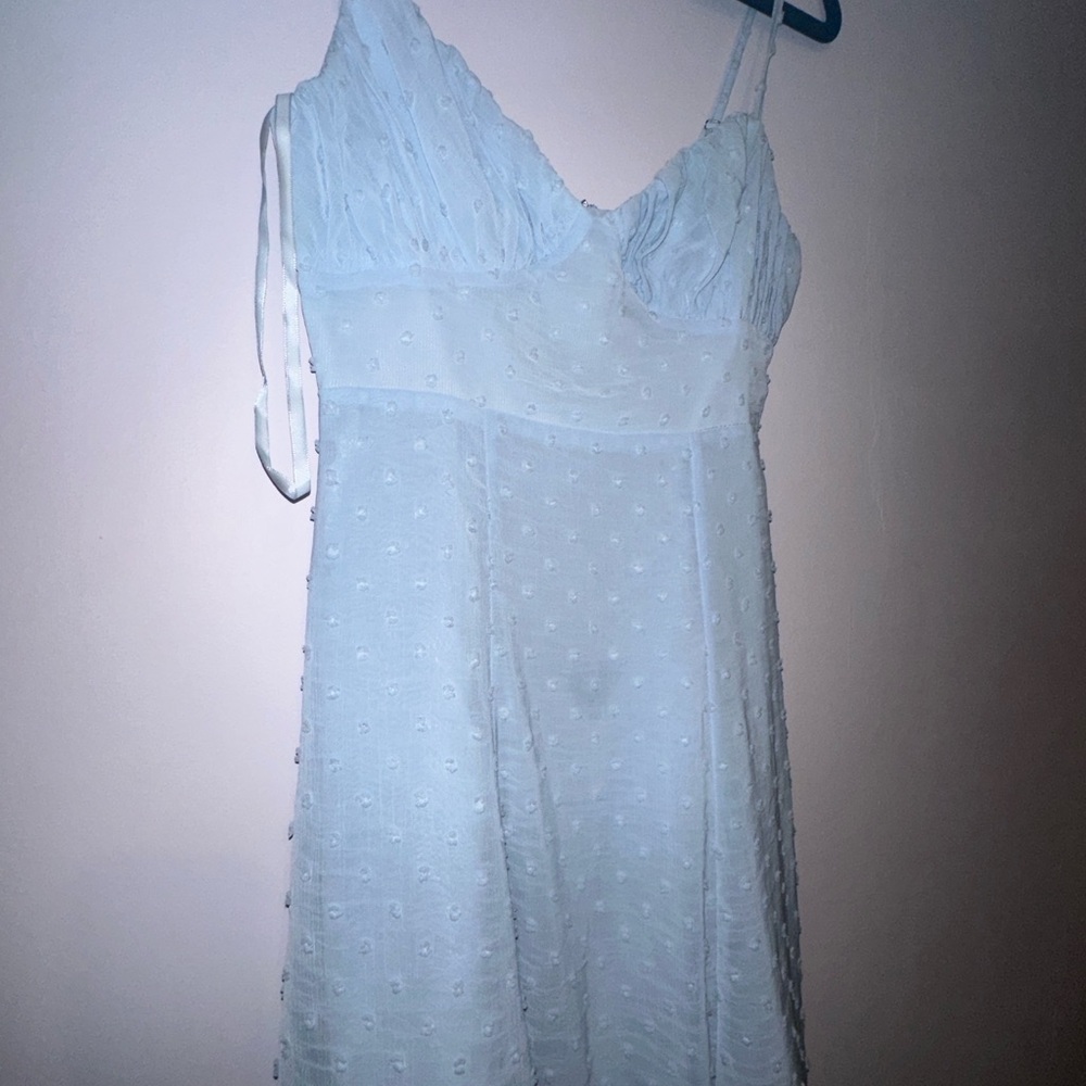 Hello Molly Light Blue Textured Dress